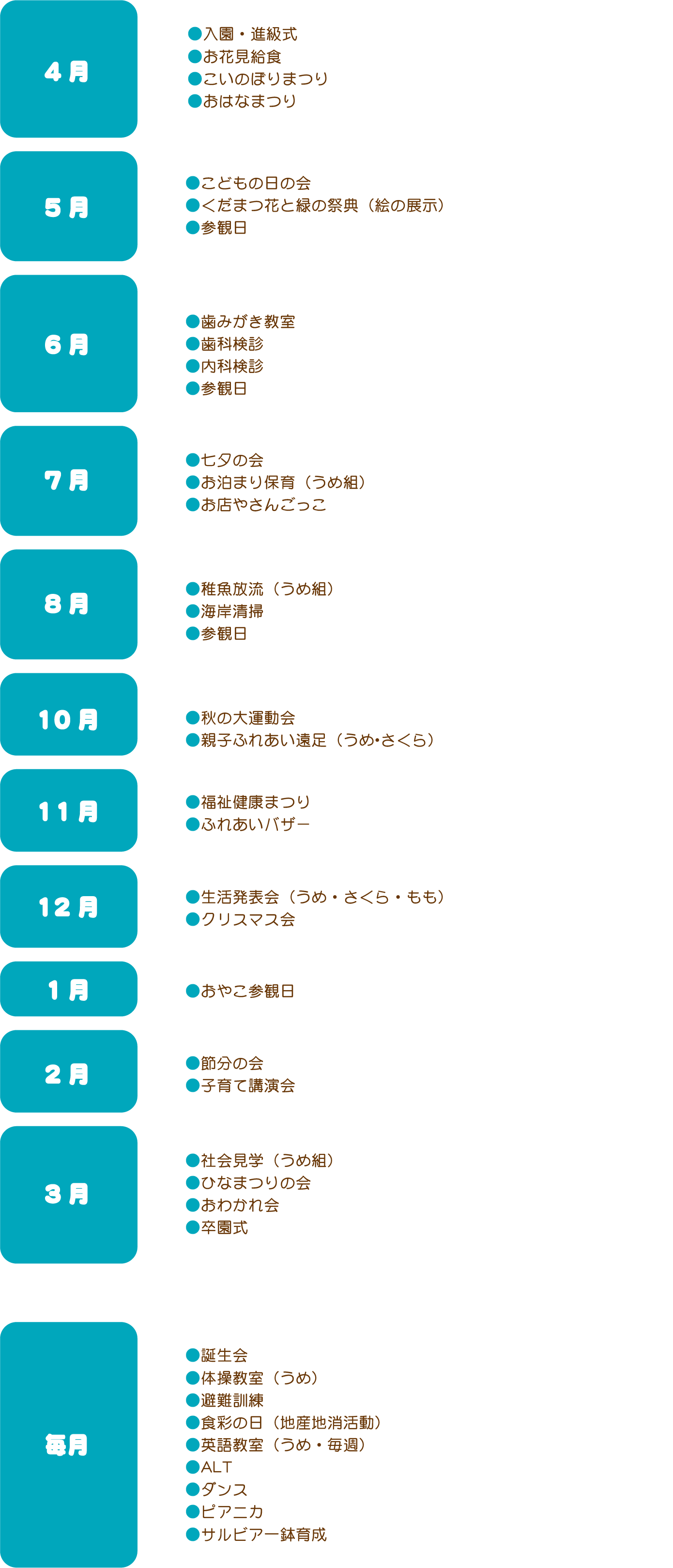 年間スケジュール